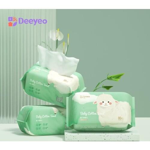 Deyo Disposable Wash Face Towel Women Remove Makeup Towel 100% Cotton Soft Skin-Frendly Wet And dry Combined Facial Tissue 3pack