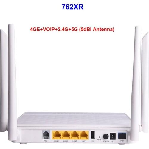 Dual Band 5G Ont 4GE+1VOIP+2.4G/5.8G WLAN+1USB 4 Antennas AC XPON GPON ONU SCAPC