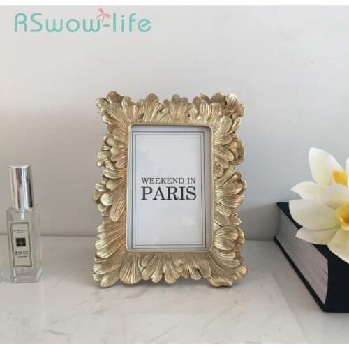 Retro 6 Inch Resin Photo Frame Picture Frames Gold Wall Frame Creative Home Decoration For Desktop Supplies