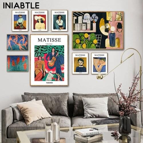 French Henri Matisse Girl Canvas Painting Vintage Posters Prints Nordic Abstract Wall Art Pictures For Living Room Home Decor