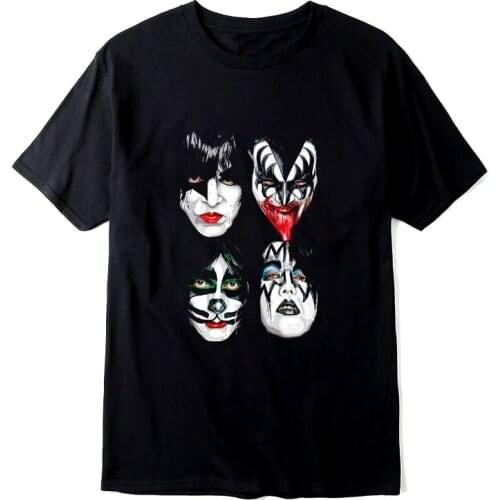 Cotton T-shirt Fashion Brands Summer Kiss Band Cotton Short Sleeve Harajuku T-shirts Mens Woman Casual Tee Tops Drop Shipping
