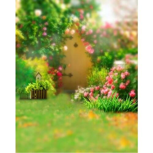 K3938 Green Backgrounds Photography Park Lawn Grass Flowers Photographic Backdrop Photocall Photo Studio