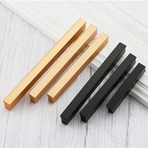 KK&FING Modern Minimalist Solid Aluminum Alloy Cabinet Handles Drawer Knobs Wardrobe Cupboard Door Pulls Furniture Long Handle