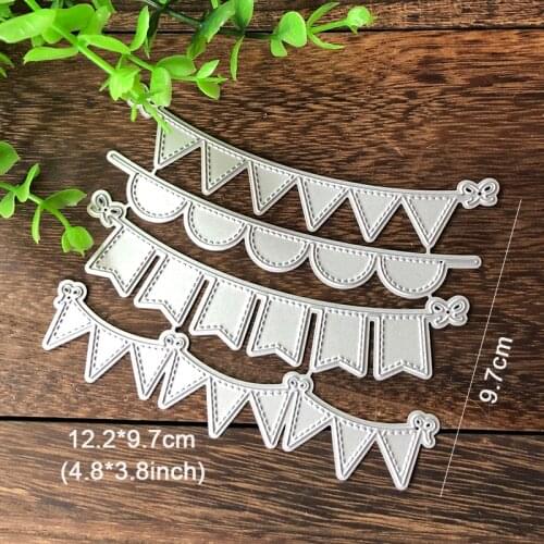 4pcs metal cutting dies cut die Celebration party circular banner Scrapbook paper craft knife mould blade punch stencils dies