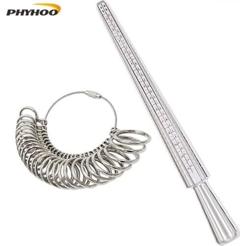 Metal UK Ring Sizer Mandrel Rings Size Measure Tool Finger Gauge Kit Jewellery Sizing Tools UK Sizes A-Z for Men Women Steel