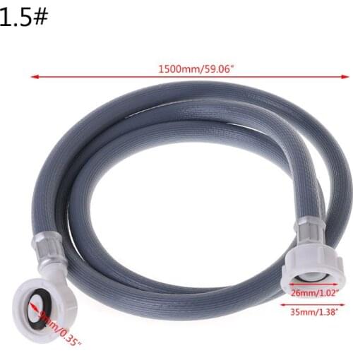 MEXI 1.5m Washing Machine Dishwasher Inlet Pipe Water Feed Fill Hose With 90 Degree Bend Household Washing Machine Replacement