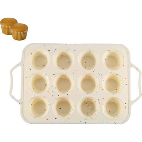 12 Cavity Mini Cupcake Mold Cookies Chocolate Mould Baking Tools Fondant Molds Mini Muffin Tray Non Stick Silicone Cake Form
