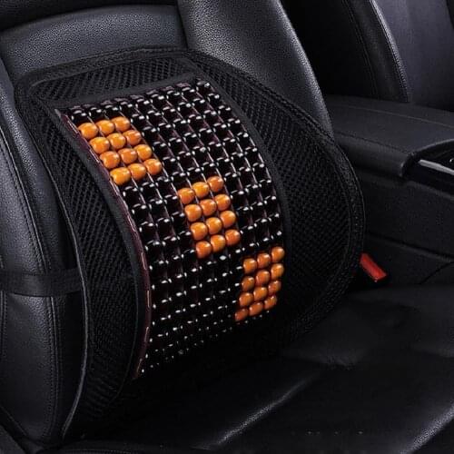Multifunction Wooden Bead Backrest Adjustable Breathable Undeformable Soft Chair Back Cushion for Car