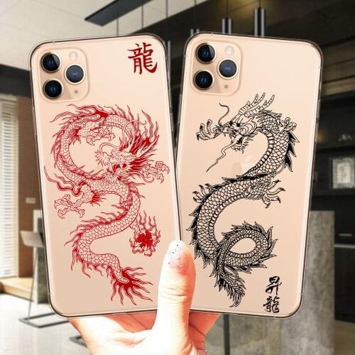 Fashion Vintage Chinese Dragon Phone Case For iPhone 12 11 Pro XS Max X XR 6 6S 7 8 Plus 5S SE 2020 12Pro 12Mini Silicone Cover