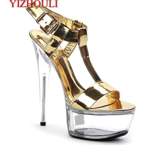New gold/black crystal sequined sandals 15 cm ultra high heel dance shoes, gorgeous 6 inch crystal sandals
