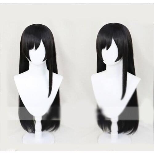 1pcs Anime Cartoon Bloom Into You Nanami Touko Black Long Wig Synthetic Hair Cosplay Costume Accessories Decor Women Girl Gift