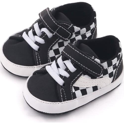 0-18M Casual Newborn Baby Boys Soft Soled Leisure Anti-Slip Toddler First Walkers Infant Autumn Classic Sports Black Sneakers