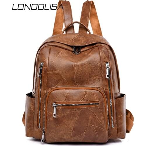 Casual Women PU Leather Backpack Female Large Capacity School Bag Shoulder Bags for Women 2020 Daypack Girls Travel Backpack Sac