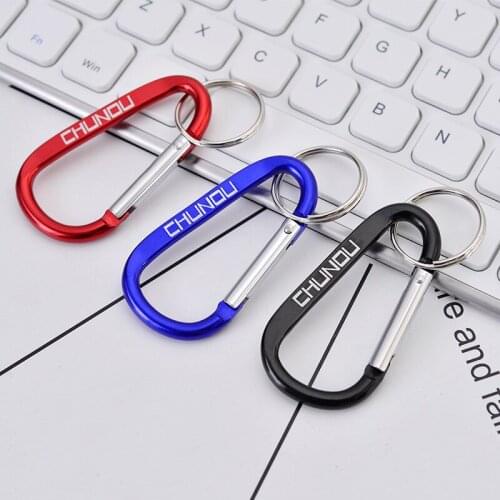 Factory direct New aluminum key chain carabiner water bottle buckle D-shaped mountain climbing backpack keychain K2254