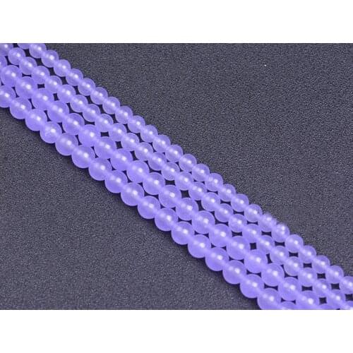 Purple Lanvender Jade 4-14mm Round Smooth Beads Gemstone Beads 15" Strand Jewelry Making DIY
