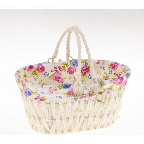 Reputation Home Unr-7025 Straw Knitted Basket Cream Oval