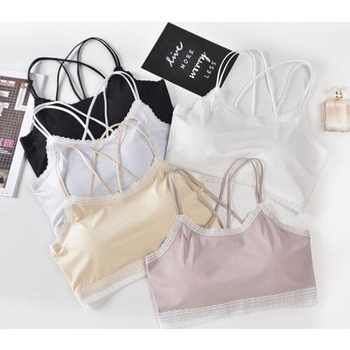 Sexy Camisole Lace Stitching Tube Top Seamless Beauty Back Wrapped Chest Women Tank Top