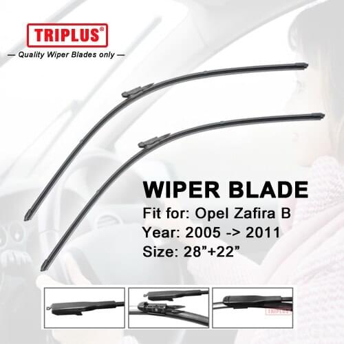 Wiper Blade for Opel Zafira B (2005-2010) 1set 28"+22",Flat Aero Beam Windscreen Wiper Frameless Windshield Soft Boneless Blade
