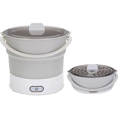 Foldable Electric Portable Hot, Food Grade Silicone Travel Outdoor Pot, Portable Cooker Kettle Steamer Boil Dry Protection