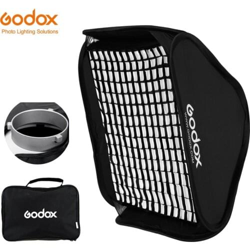 Godox 60 x 60cm 80 x 80cm Folding Portable Bowens Mount Softbox + Honeycomb Grid Studio Strobe Flash Reflective Softbox Diffuser
