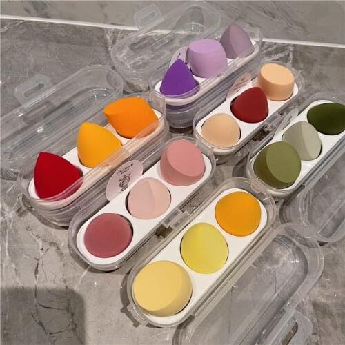 3PCS/SET Makeup Sponge Cosmetic Puff Foundation Concealer BB Cream Beauty Egg Make Up Puff Soft Water Sponge For Dry Wet Use