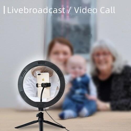 10" Phone Selfie LED Ring Light Stand Dimmable For Makeup Video Shooting