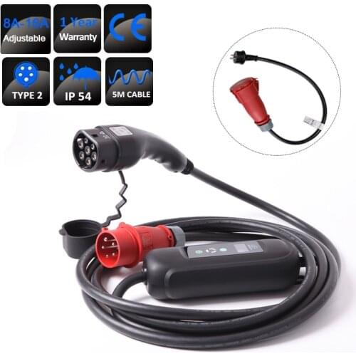 Type 2 16A 11KW IEC 62196 3 Phase Fast EV Charging Station Portable With IEC 62752 Plug