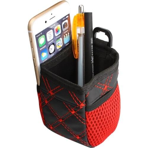 Universal Red Grid Net Car Outlet Storage Bag Phone Holder Pocket Organizer Car Styling Auto Assessories