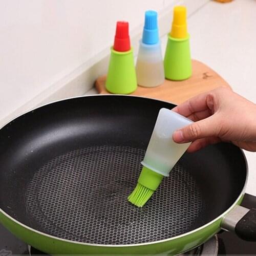 1pc Grill Oil Bottle Brushes Tool Heat Resisting Silicone BBQ Basting Oil Brush Barbecue Cooking Pastry Oil Brushes Color In Ran