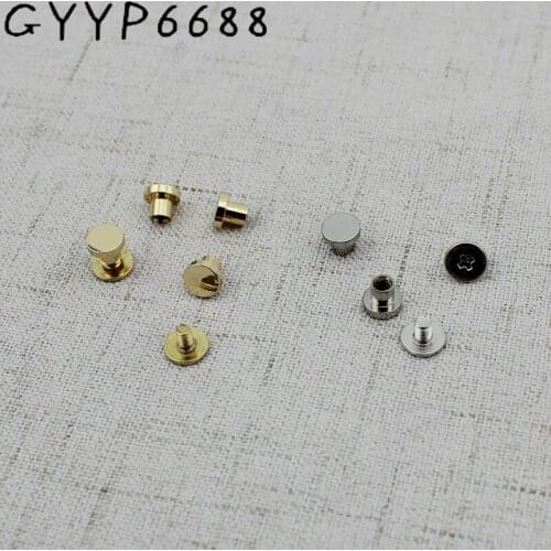10pcs 50pcs 6mm Solid Rivets Fasteners Gold High Quality Leather Crafts Bags shoes Studs Bag Parts Accessories