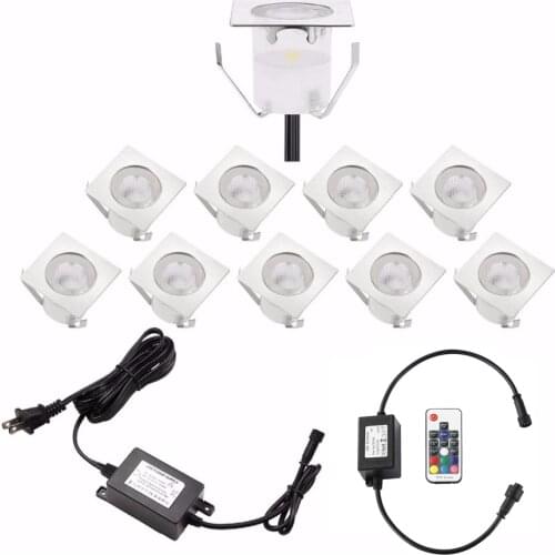 10pcs/set Path Ground Inground, Patio, Sidewalk, Stair Step, Garden 3 Leds/1 Led 40LM; 6LM Uplight for Outdoor Lighting B113-10