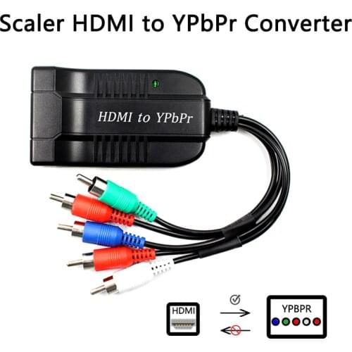 1080P HDMI to YPbPr Component 5 RCA RGB Video + R/L Audio Scaler Converter Adapter with Switch Button for Old TV Monitor PC