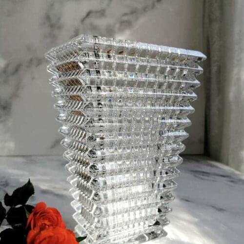 2.5kg 20x14cm square crystal Transparent vase medium vase gift