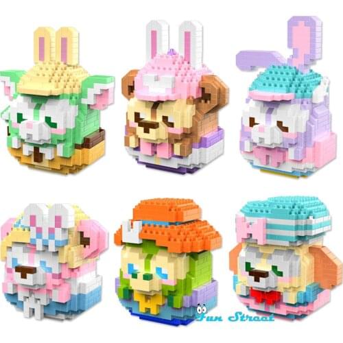 220pcs+ ShellieMay Micro Building Blocks Gelatoni StellaLou Duffy Assembly Diamond Brick Mini 3D Model Toys For Children Gift