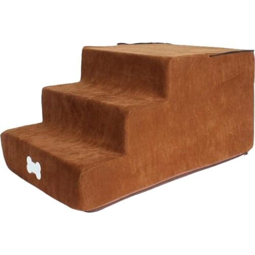 3 Layers Dog Stairs Ramp Ladder Indoor Animal Soft Steps Ramp Ladder Portable With Cover For Small Puppy Cats Pets Dog Supplies