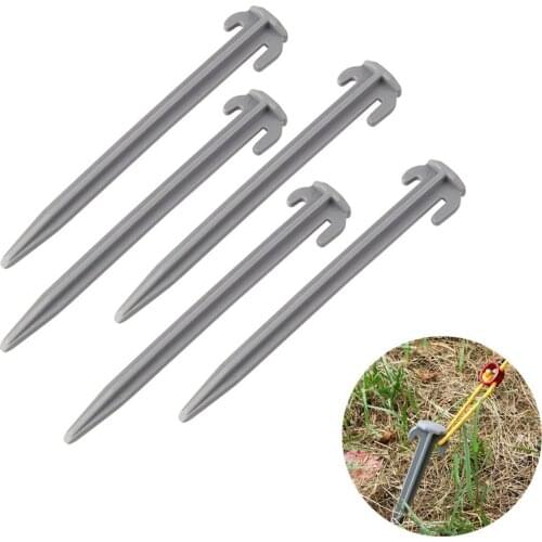 5 Pcs Outdoor Ultralight Camping Tent Stakes Pegs Pins Plastic Nylon Tent Nails Tent Mat Stake Nails Tent Accessories
