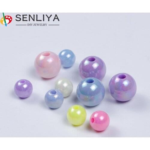 6mm 8mm 10mm Acrylic Spacer Beads Imitation Pearls Round Loose Beads For Jewelry Making DIY Garment Pearls Beads Accesories