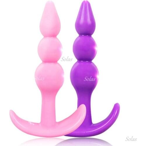 Anal Plug G-spot Stimulation Massage Anal Sex Toys BDSM Sex Games Soft Rubber Couples Flirting Anal Pull Beads Adult Products 18