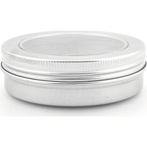 100ml Aluminum Balm Tins pot,comestic containers with Clear View Window lid,screw thread lid,Lip Balm Gloss Candle