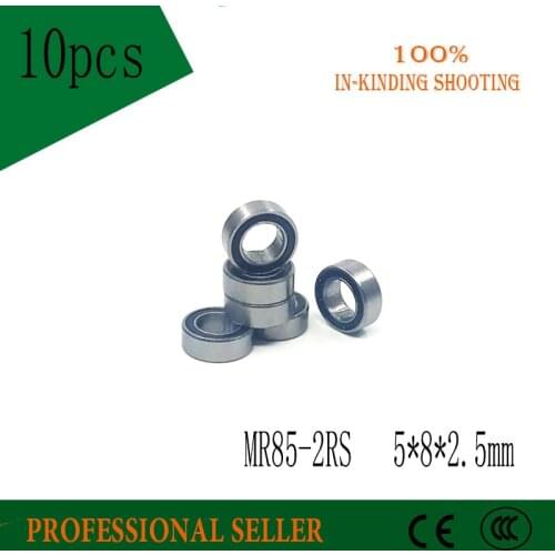 Free Shipping High quality 10PCS MR85-2RS ABEC-5 5*8*2.5 mm Miniature Ball Bearings MR85RS L850