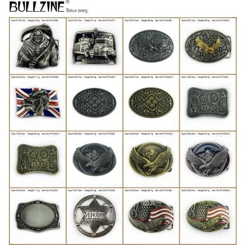 Bullzine zinc alloy skull British dog celtic belt buckle SHERIFF eagle TRUCK god bless America US flag belt buckle