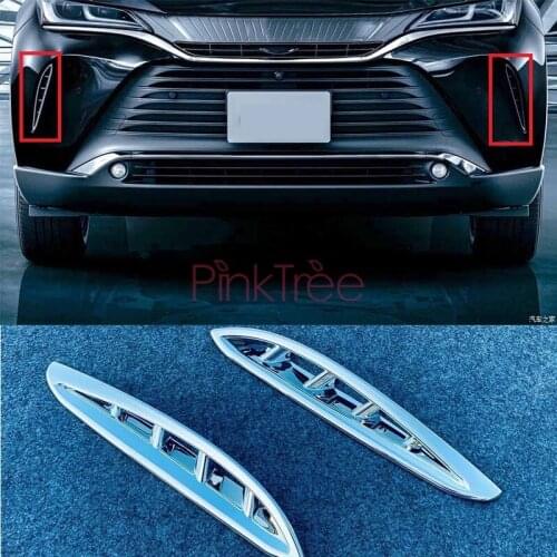 For Toyota Harrier Venza 2020 2021 ABS Chrome Front Grille Outlet Cover Side Air Vent Cover Trim Car Styling Exterior Accessory