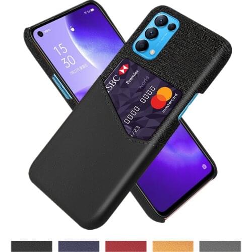 Febric Card Holder Cover For OPPO Reno 5 4 SE 3 2 Z 10x Zoom Cloth Texture Antiskid Case For Oppo Find X2 X3 Pro Neo Lite Funda