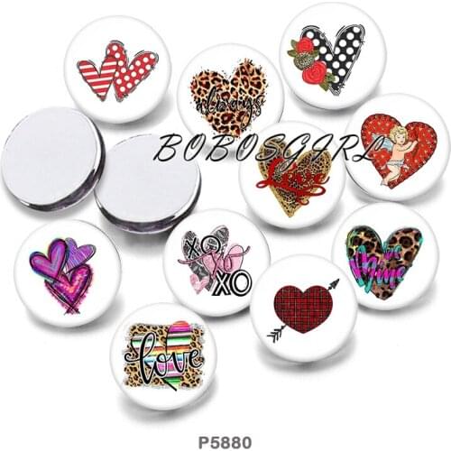 LOVE Leopard 12mm18mm 20mm Snap button jewelry DIY Bracelet Round photo glass cabochons P5880