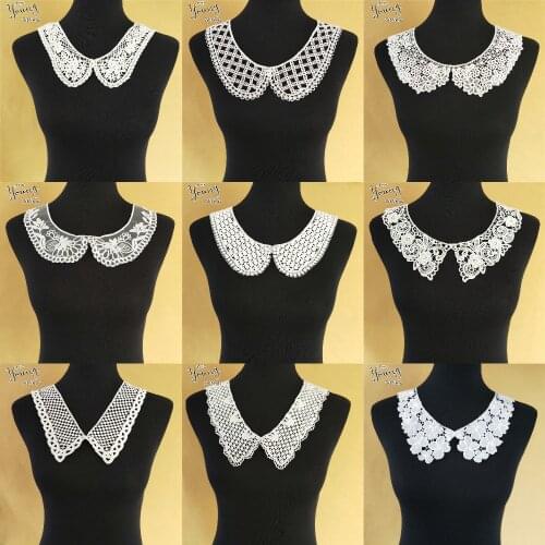 White Embroidery U Lace Neckline High quality Lace Fabric DIY Collar Lace Fabrics Sewing Craft Supplies Clothing Accessories