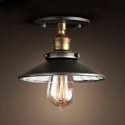 Loft Vintage Country Lustre Copper Umbrella Edison Ceiling Light Industrial Personality Bar Kitchen Home Decor Lighting Fixture