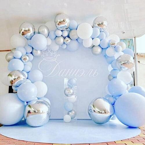 Metal Blue Balloon Boy Girl Baby Shower Happy Birthday Party Decoration Kids Baby Ballon Globos One Year Birthday Balloon Arch