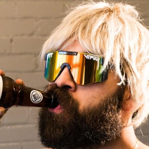 2021 Luxury NEW BRAND Mirrored Green red blue lens pit viper Sunglasses polarized men sport goggle tr90 frame uv400 protection