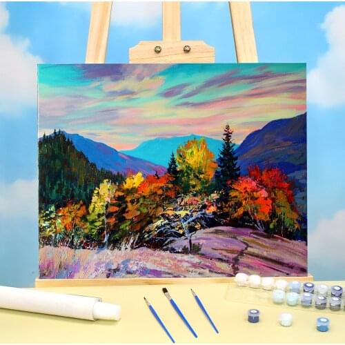 Landscape Autumn Evening Paint By Numbers Kit Acrylic Paints 40*50 Paiting By Numbers Loft Picture Crafts Handiwork