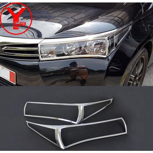 Headlight covers For toyota corolla altis E170 2014 2015 2016 chrome lamp head light cover trim car parts ABS accessories YCSUNZ